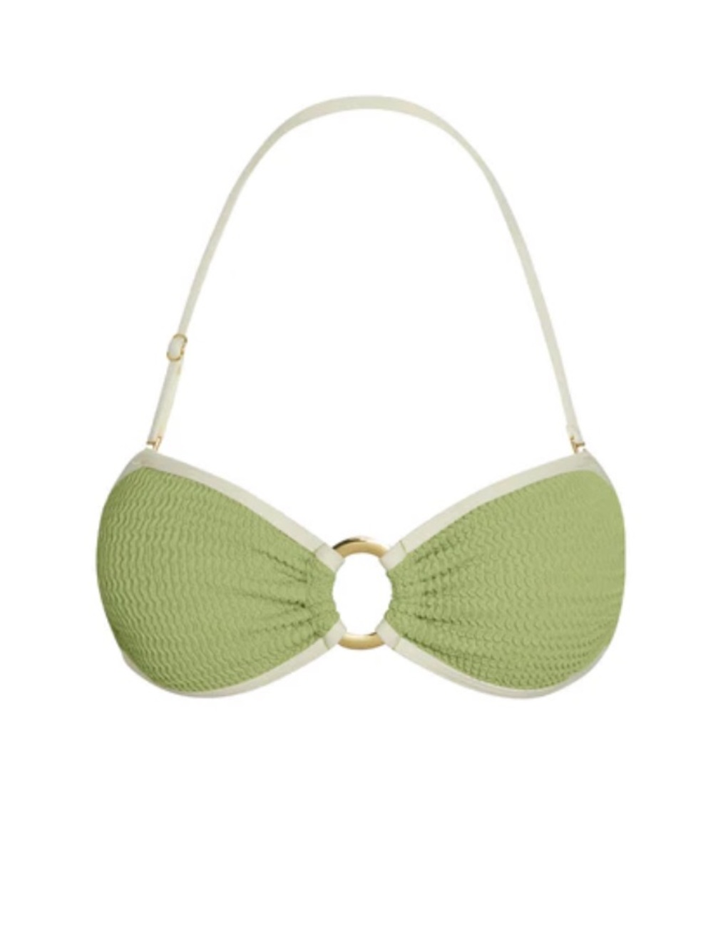 BNWT Monday Swimwear Costa Rica Top - Avocado/Ivory Crinkle SIZE SMALL